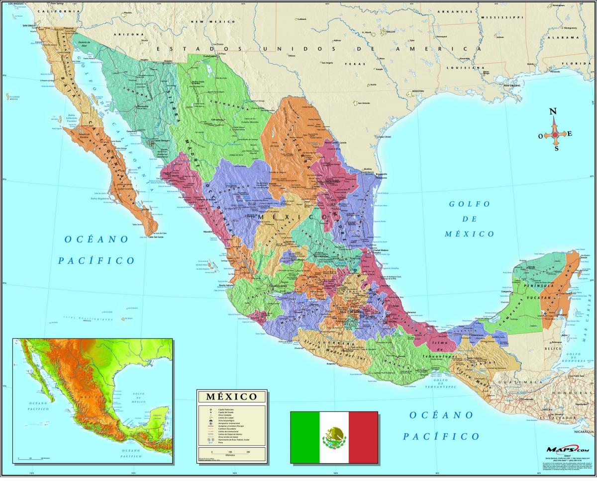 地图墨西哥城的邮政编码