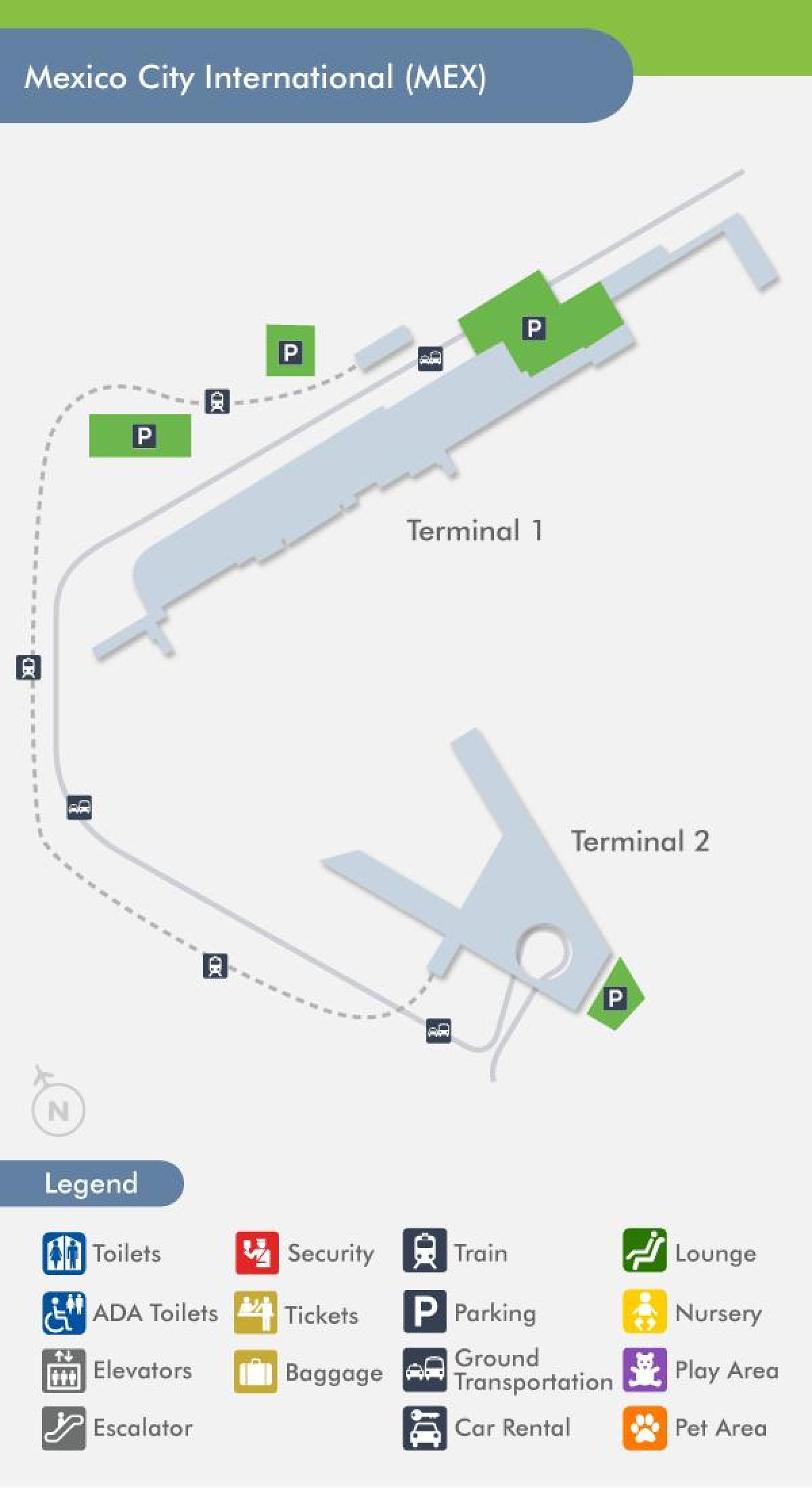 墨西哥机场终端的地图