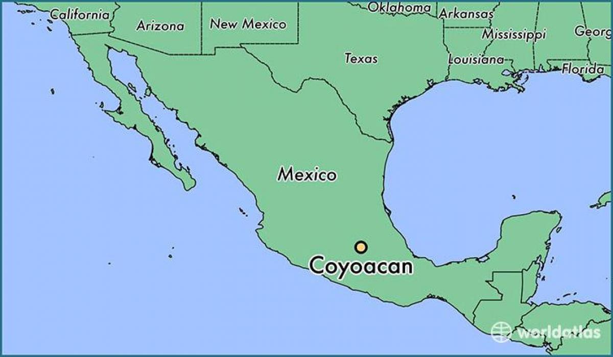 科约阿坎墨西哥城的地图