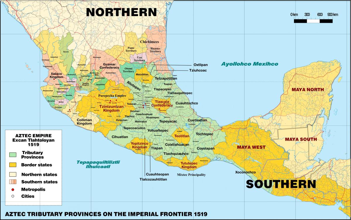 诺奇蒂特兰城，墨西哥地图