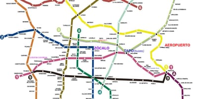 墨西哥城的火车的地图