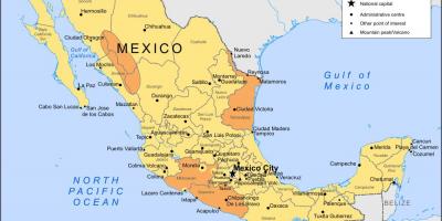 地图上的墨西哥城和周围地区